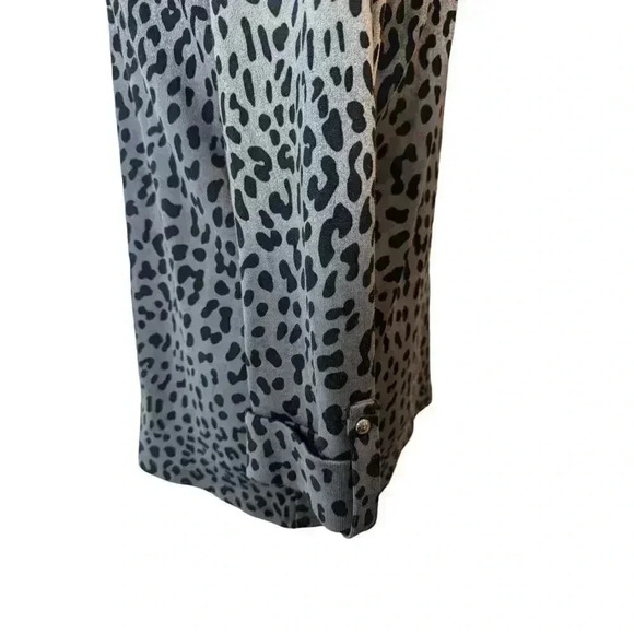 Rafaella Medium Open Front Cardigan Ombre Gray Leopard Print - Picture 5 of 8